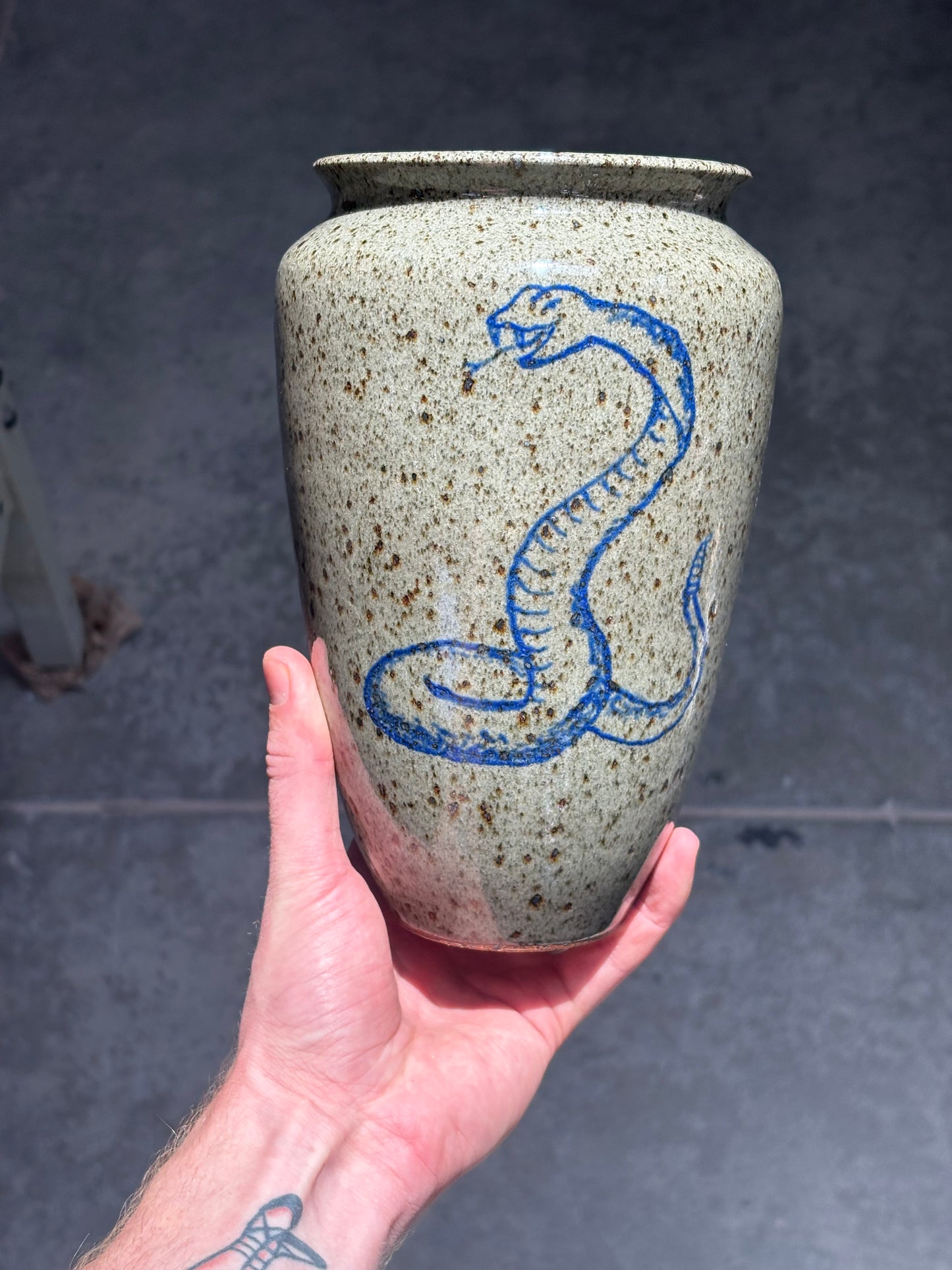 Cowboy and Snake vase