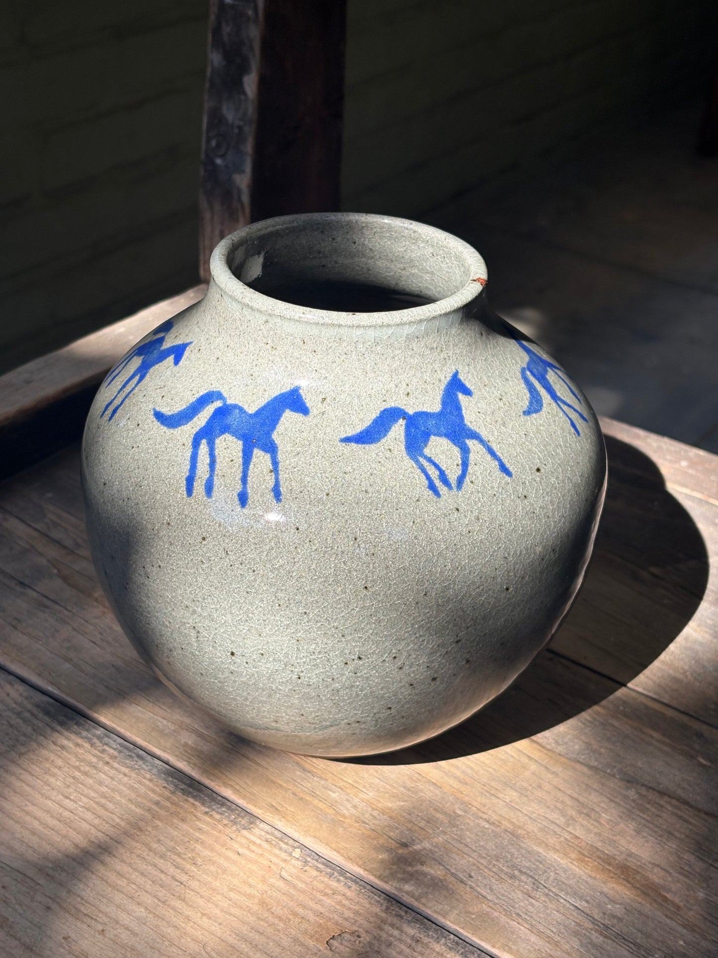 Running Horses vase