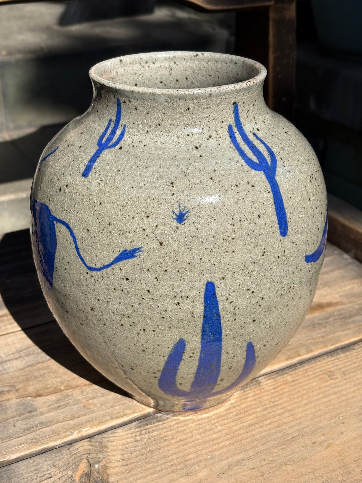 Lassoing Cowboy and Bull vase