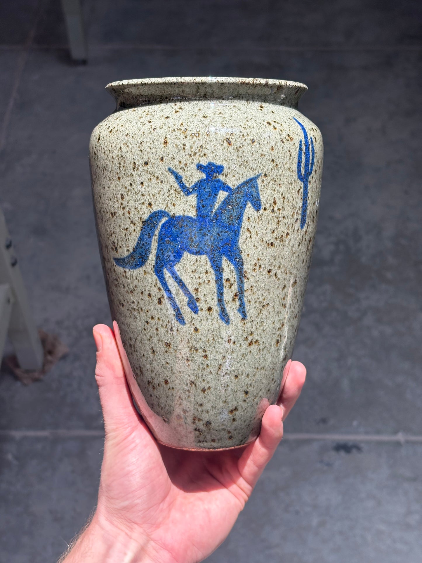Cowboy and Snake vase