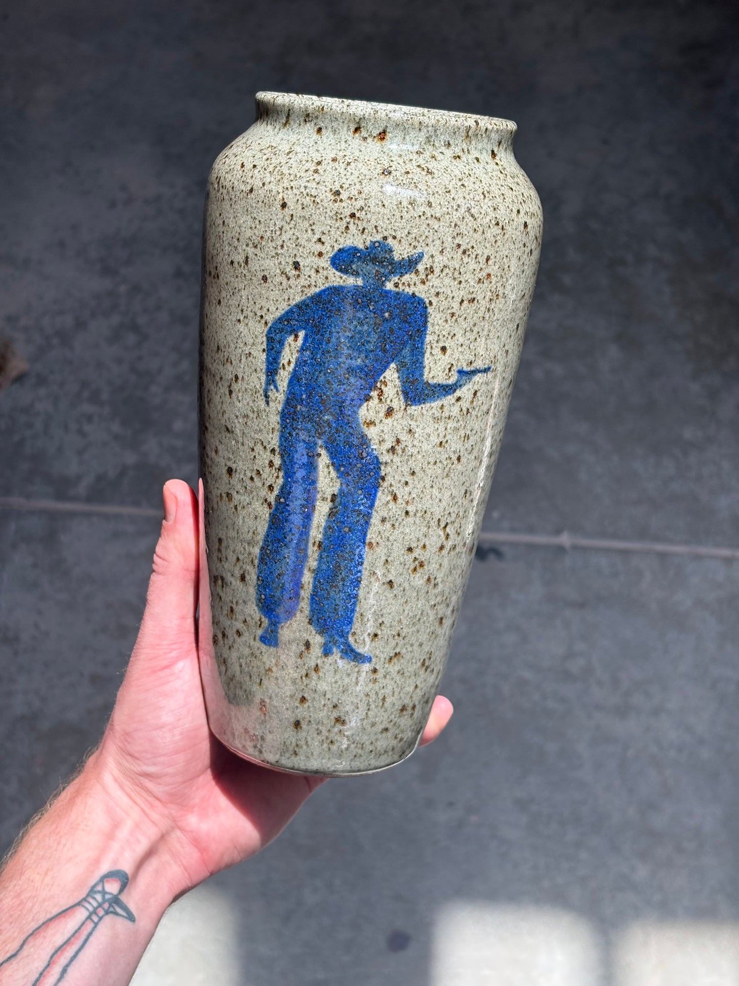 Cowboy Shootout vase