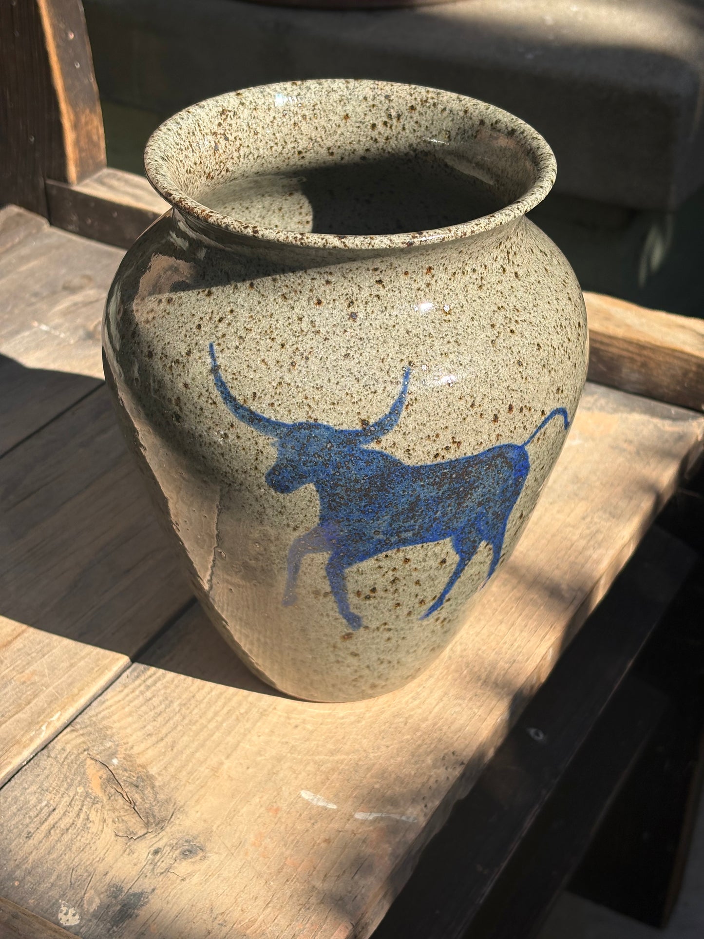 Bull and Cowboy Vase