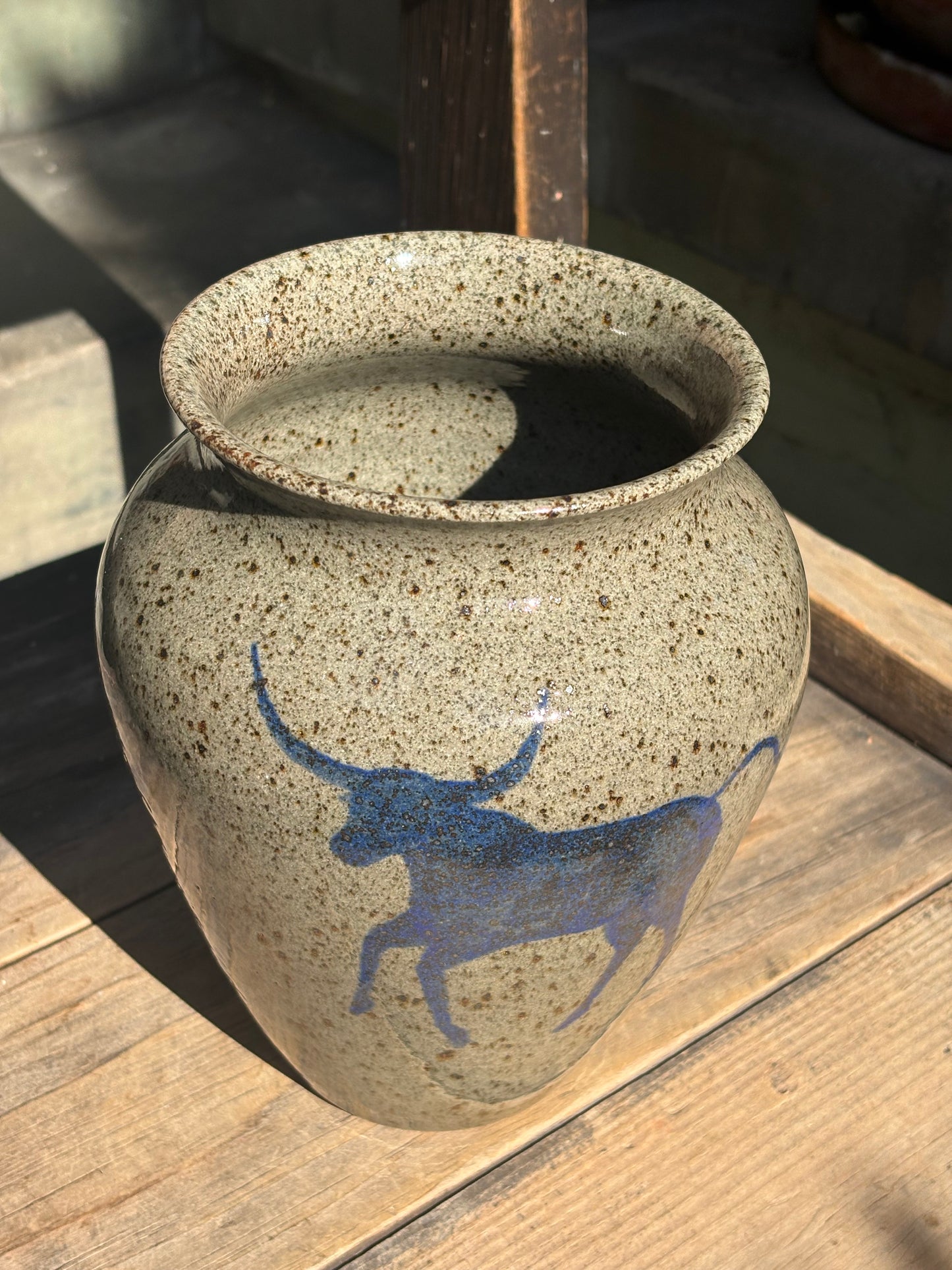 Bull and Cowboy Vase