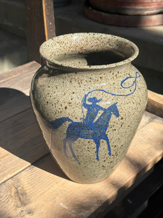 Bull and Cowboy Vase