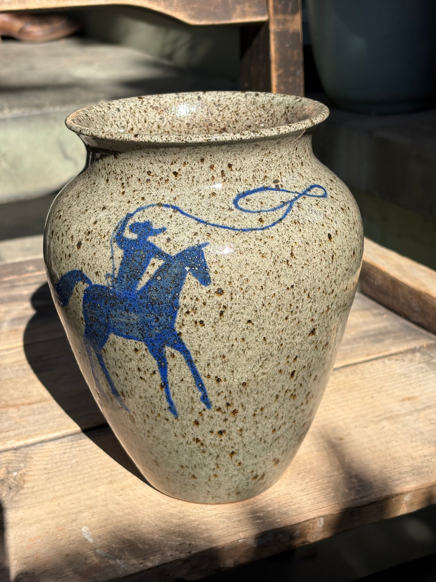 Bull and Cowboy Vase
