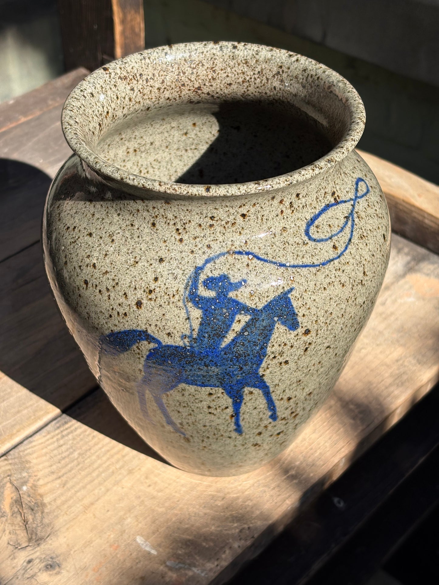 Bull and Cowboy Vase