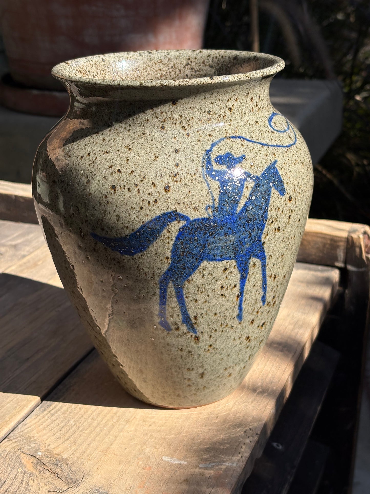 Bull and Cowboy Vase