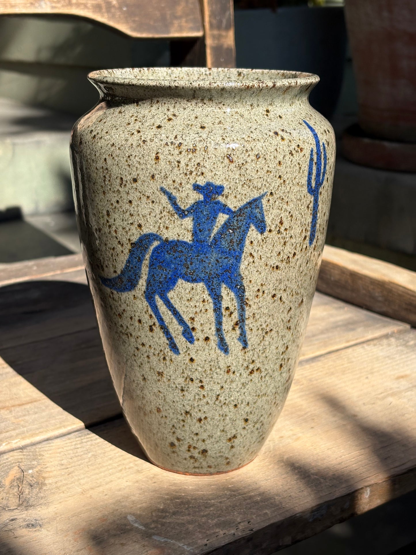 Cowboy and Snake vase