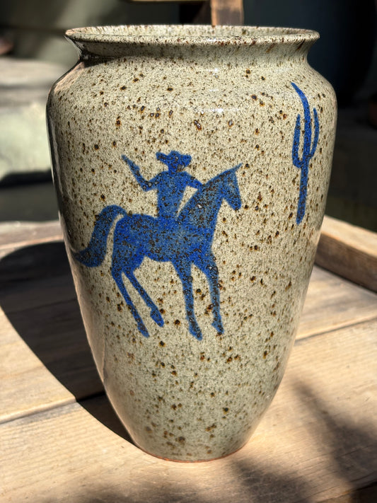 Cowboy and Snake vase