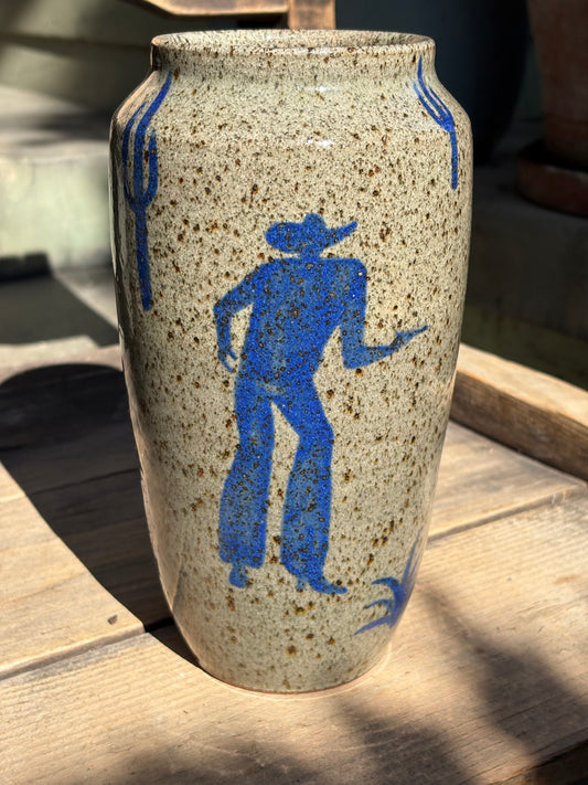 Cowboy Shootout vase