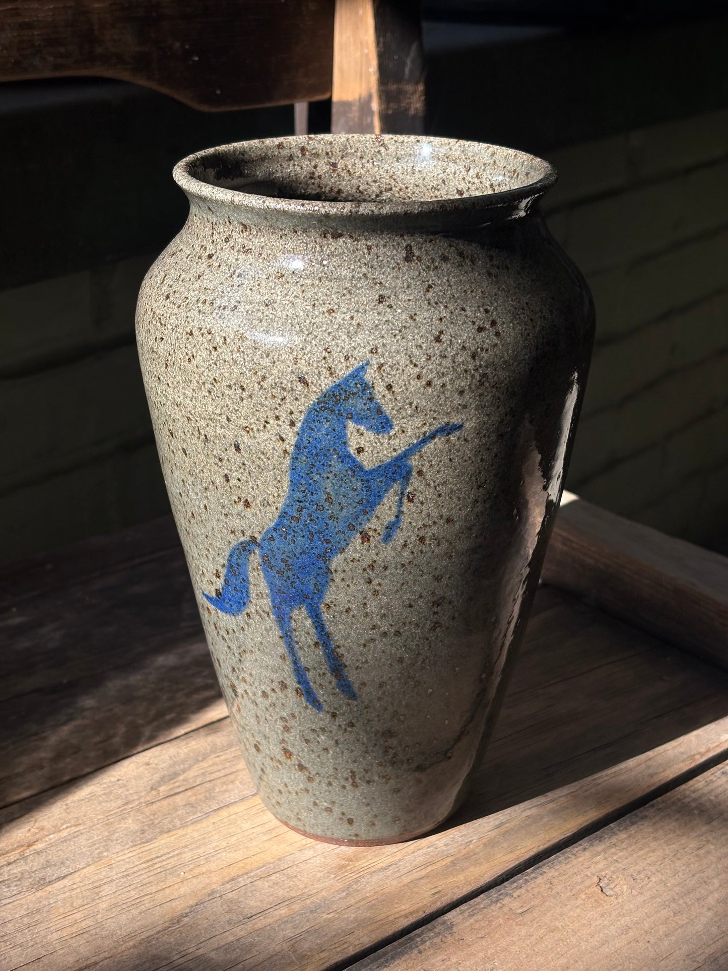Lassoing Cowboy and Horse vase