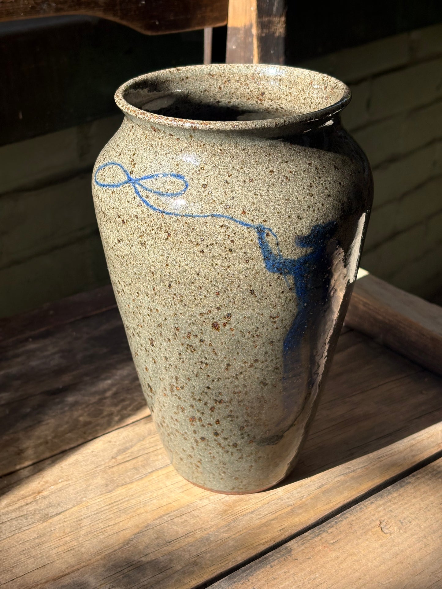 Lassoing Cowboy and Horse vase