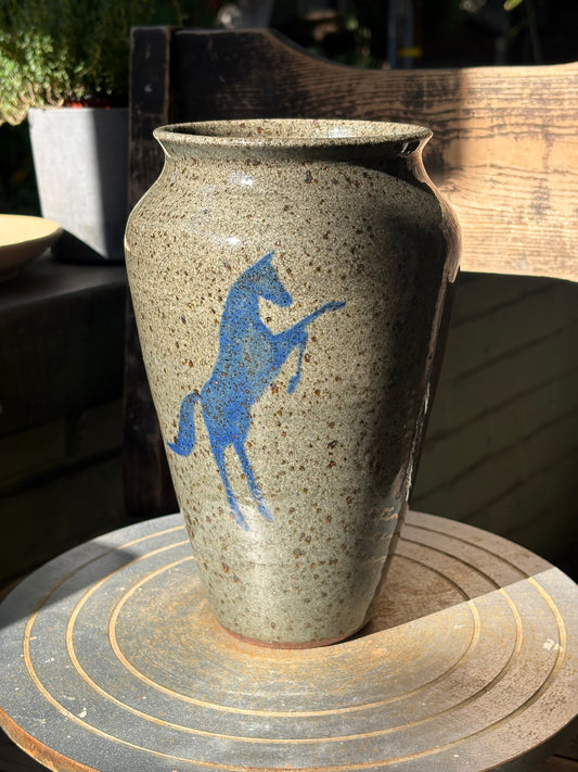 Lassoing Cowboy and Horse vase
