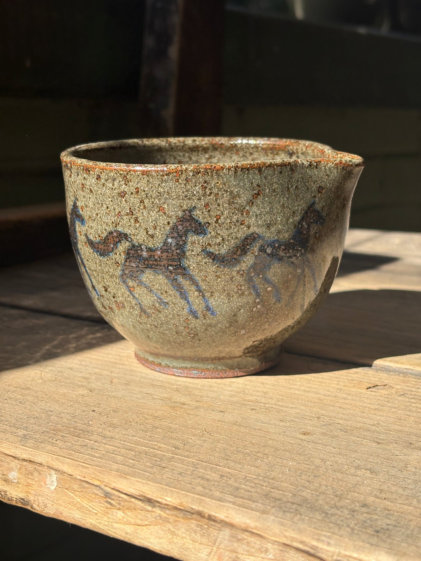 Running Horses matcha bowl