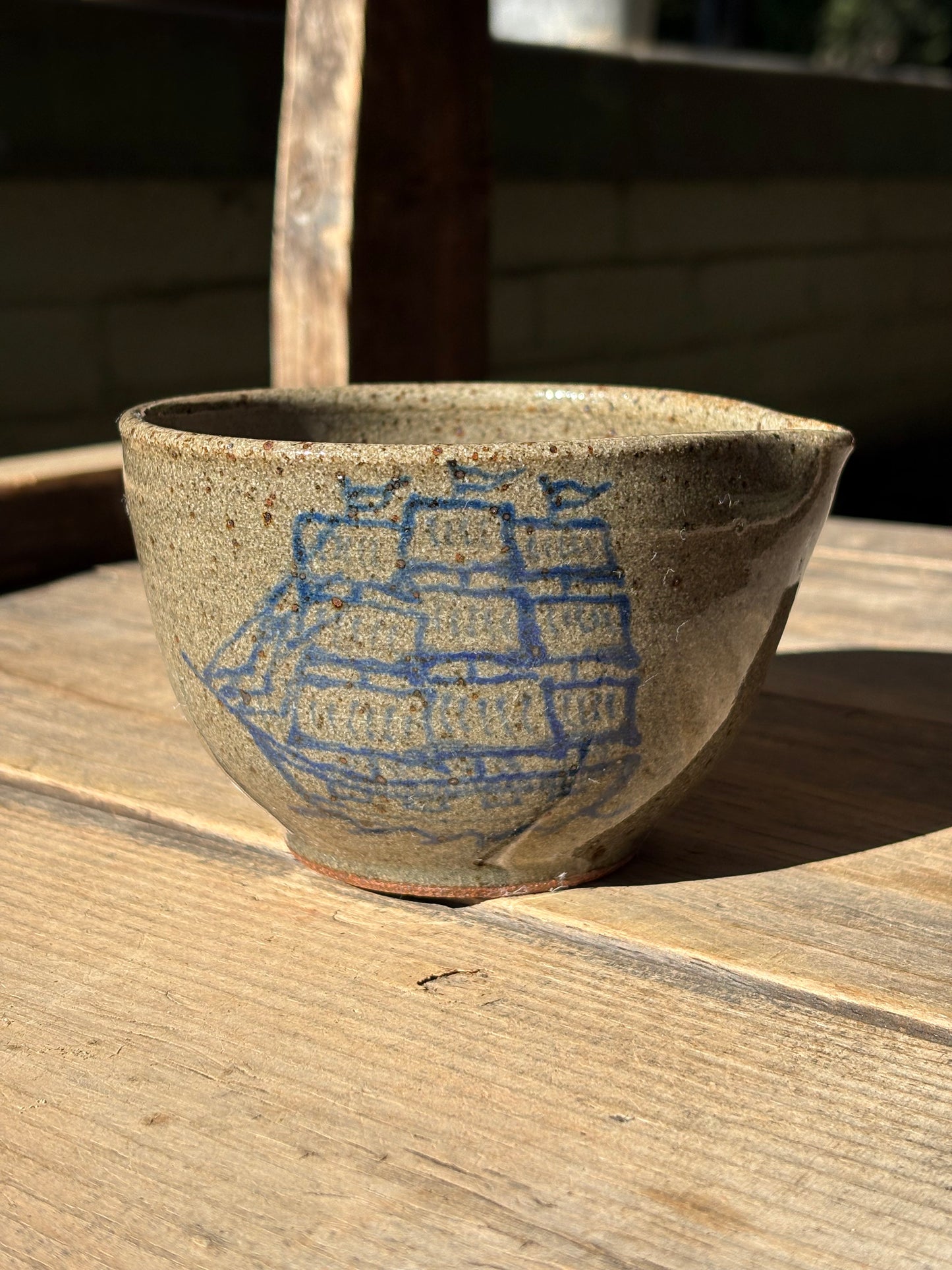 Hammerhead Shark and Clipper Ship matcha bowl