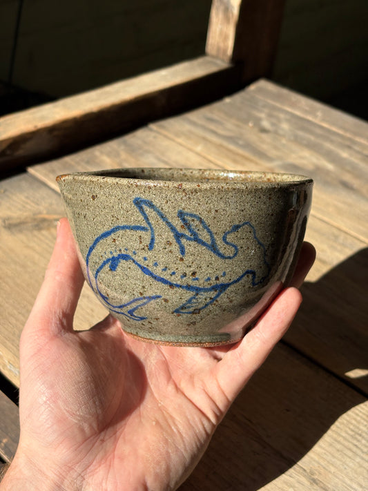 Hammerhead Shark and Clipper Ship matcha bowl
