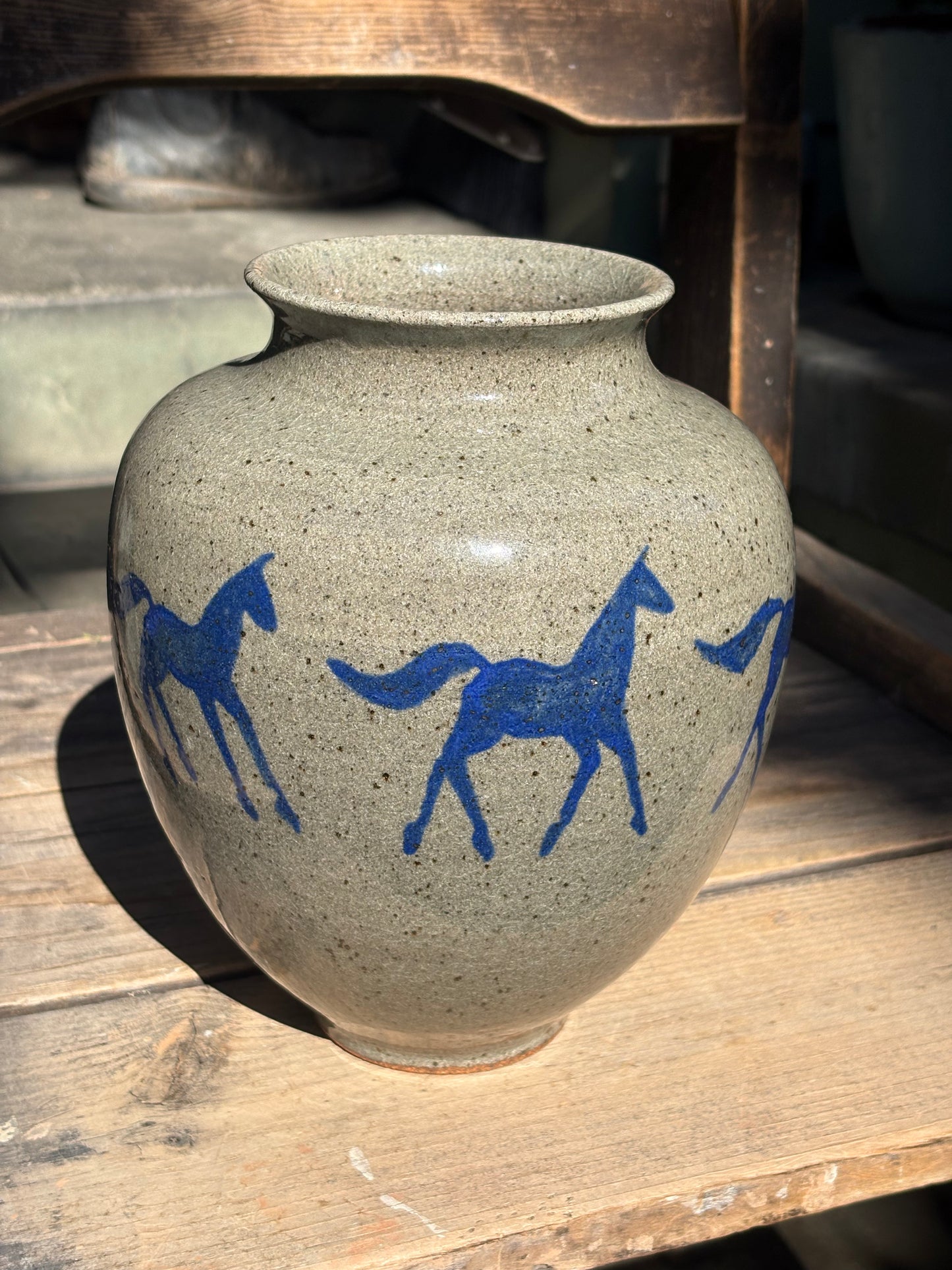 Running Horses vase