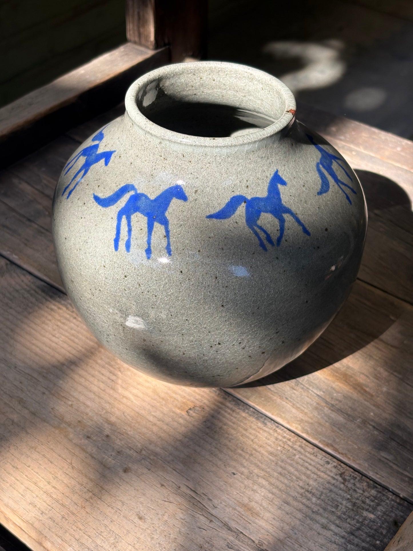 Running Horses vase