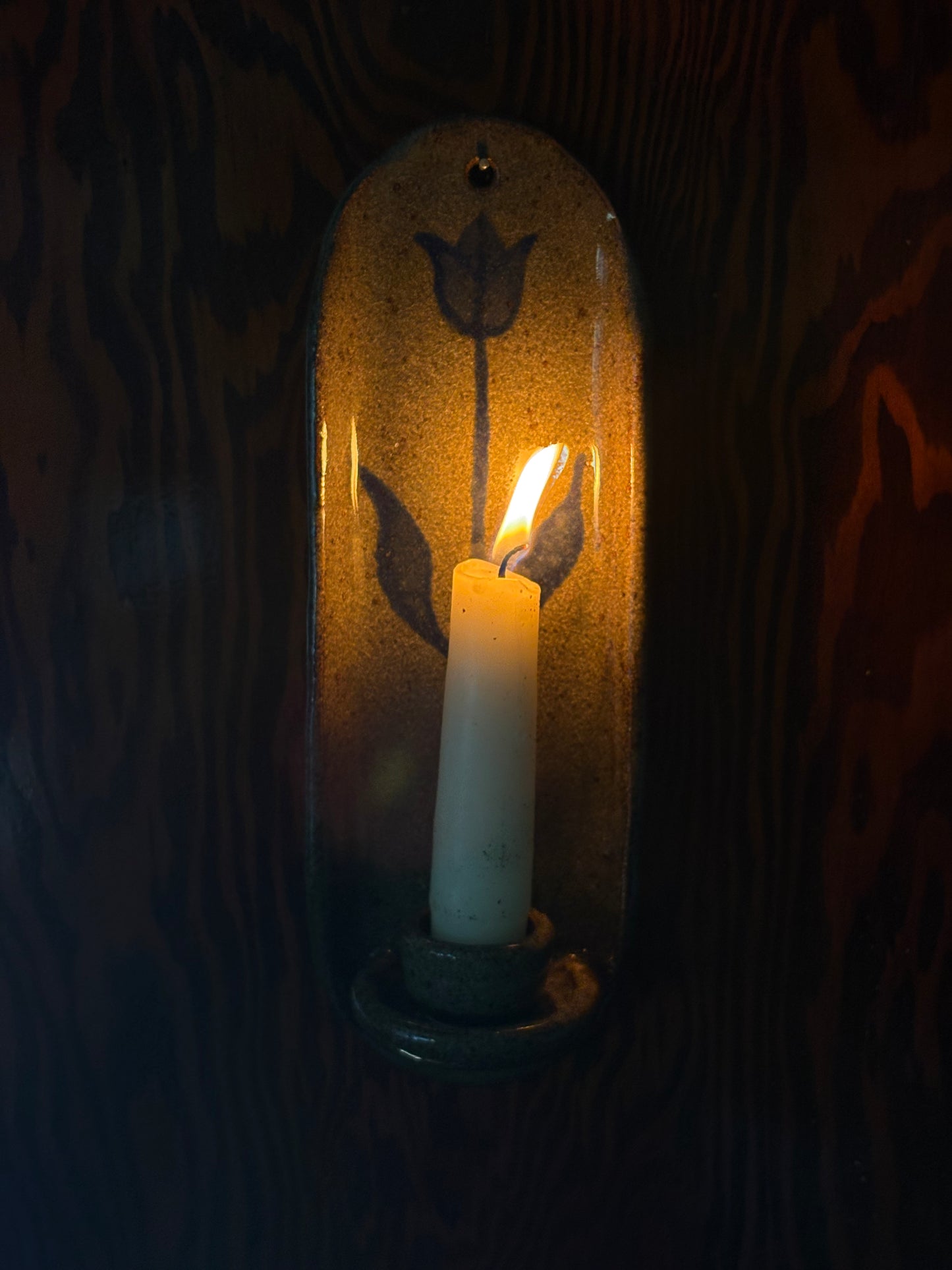 Tulip candle sconce