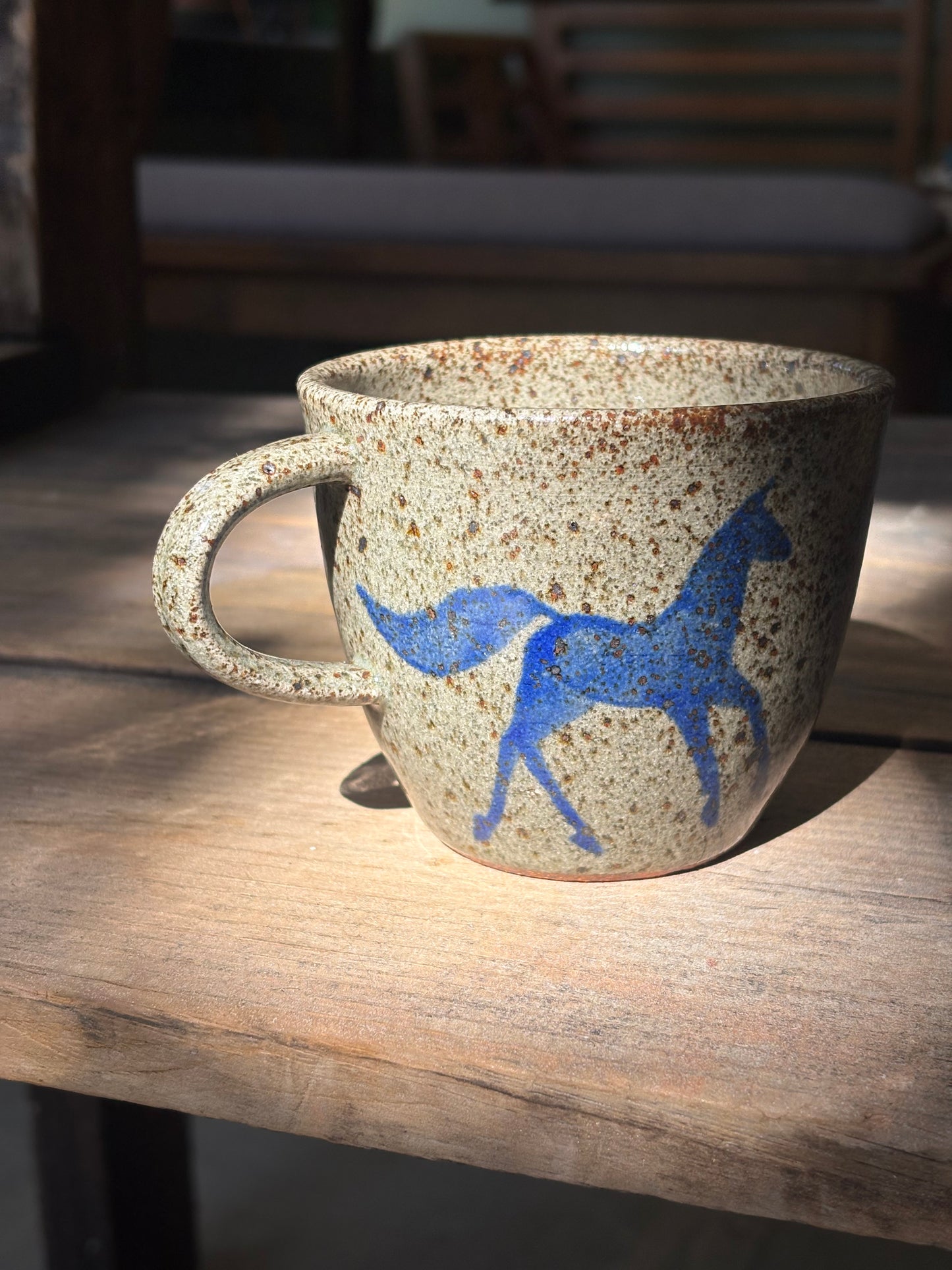 Three Horses wide mug