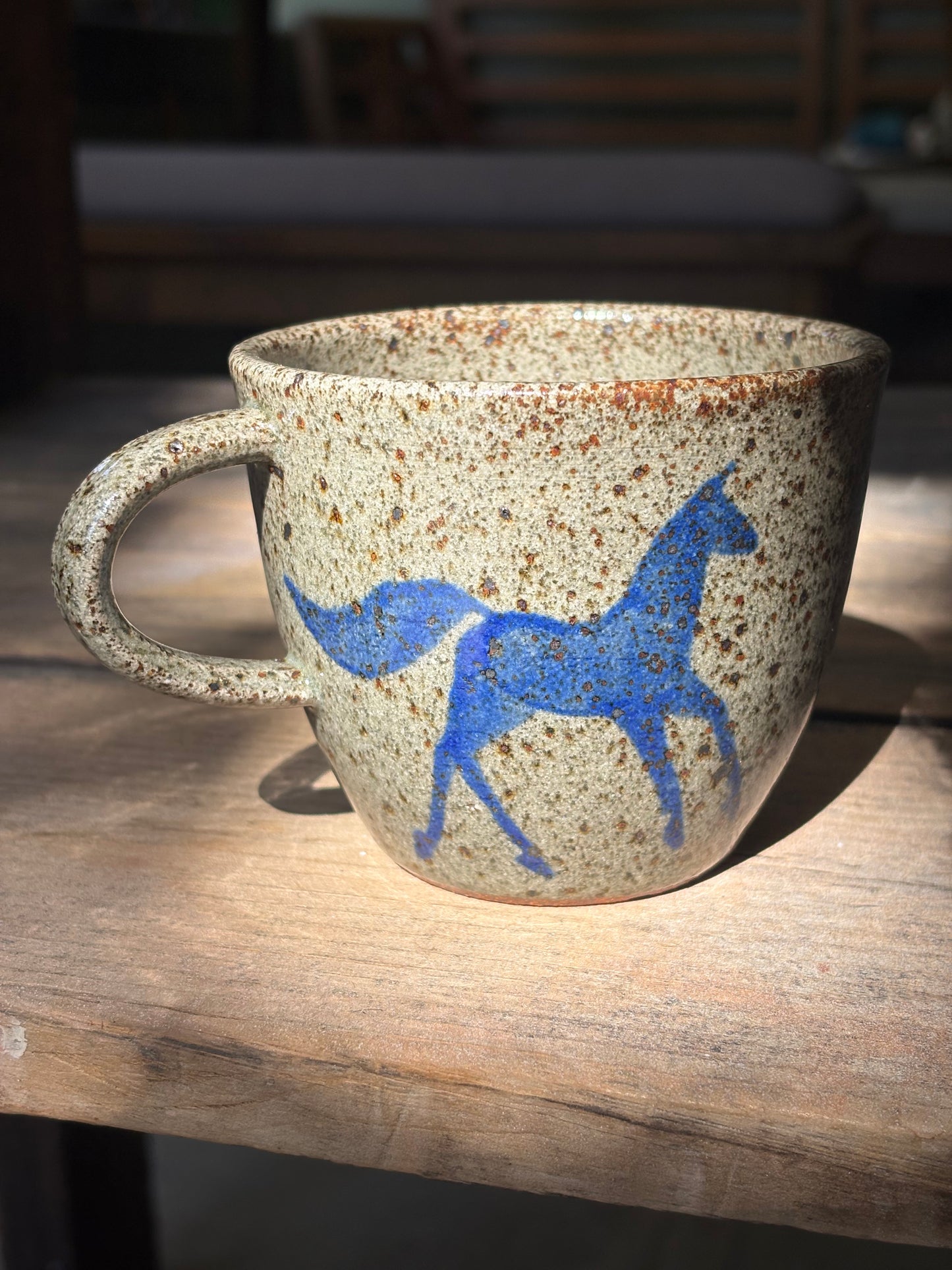 Three Horses wide mug