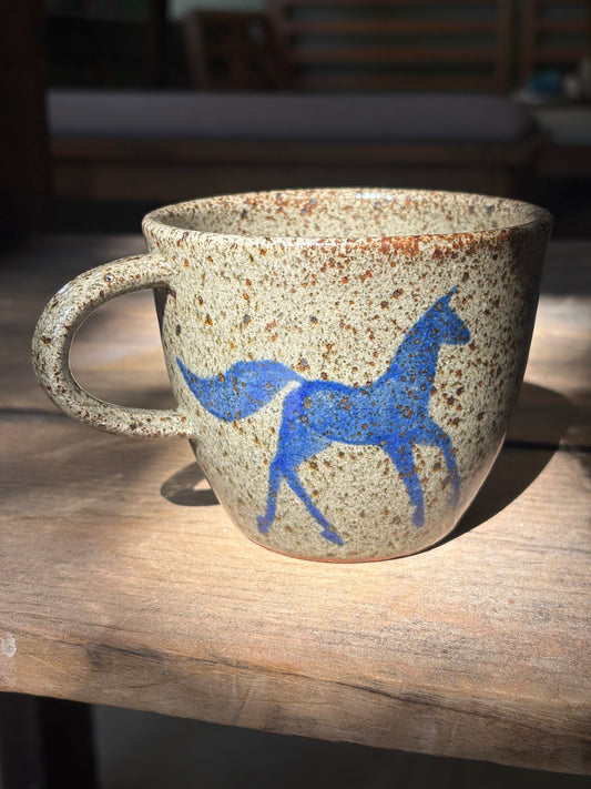 Three Horses wide mug