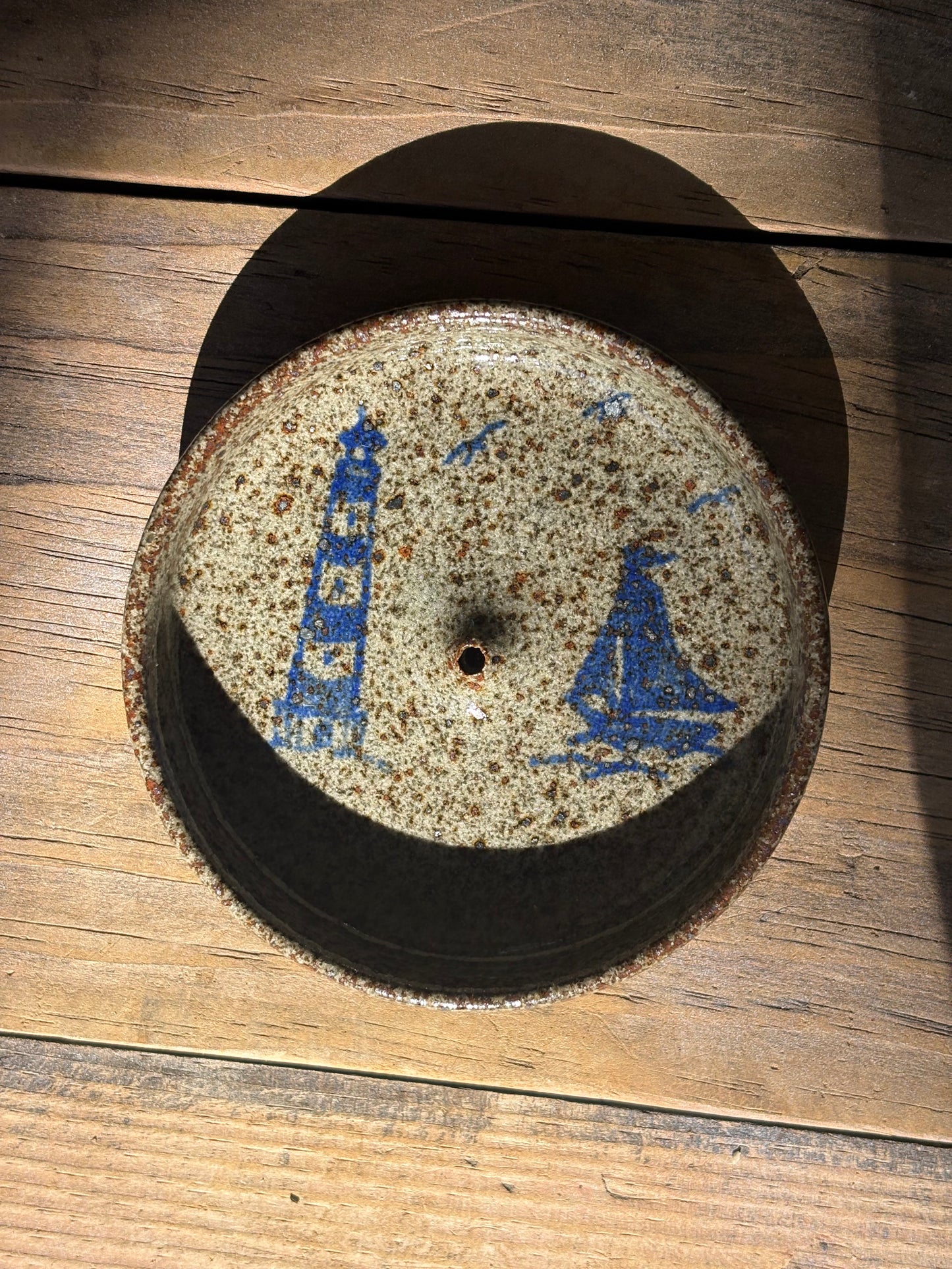 Ship and Lighthouse incense holder