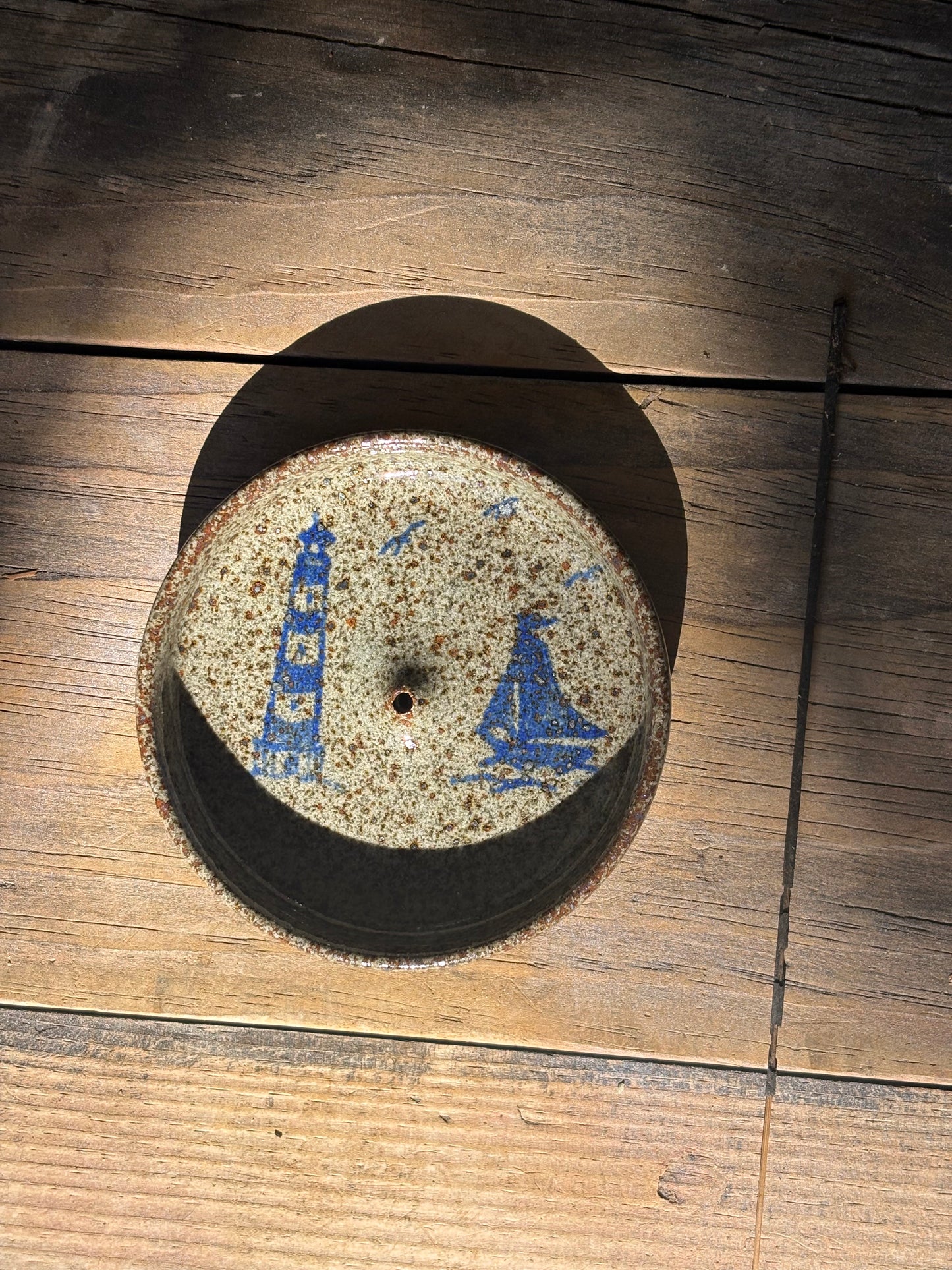 Ship and Lighthouse incense holder