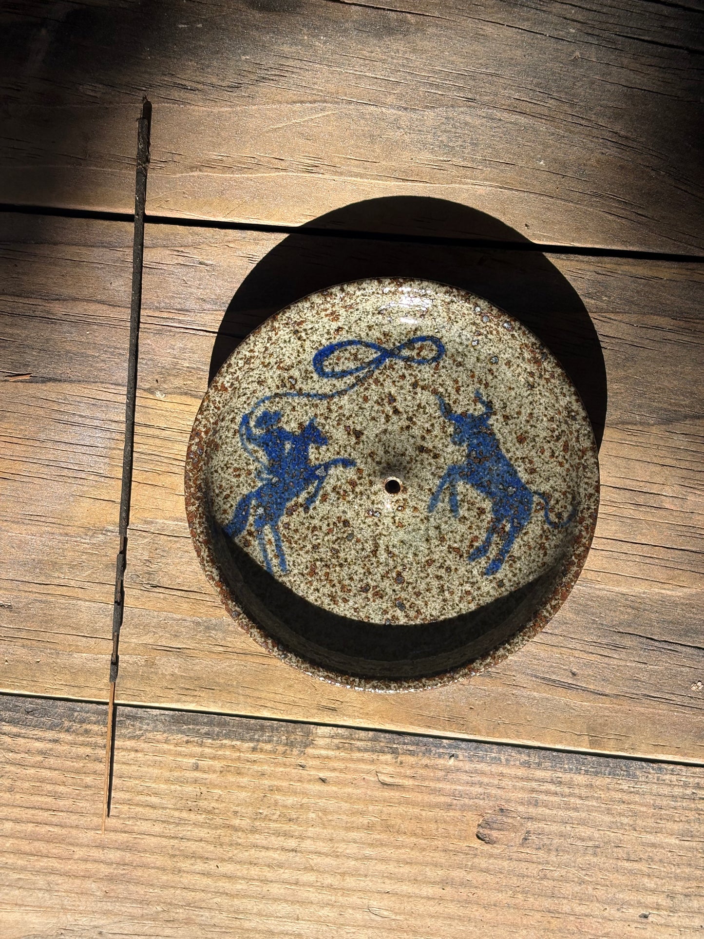 Lassoing Cowboy and Bull incense holder