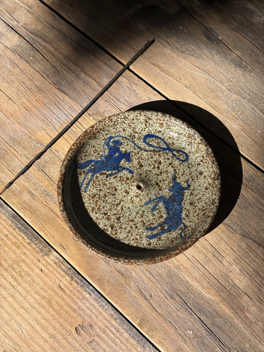 Lassoing Cowboy and Bull incense holder