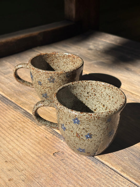 Blue Flowers espresso mug set