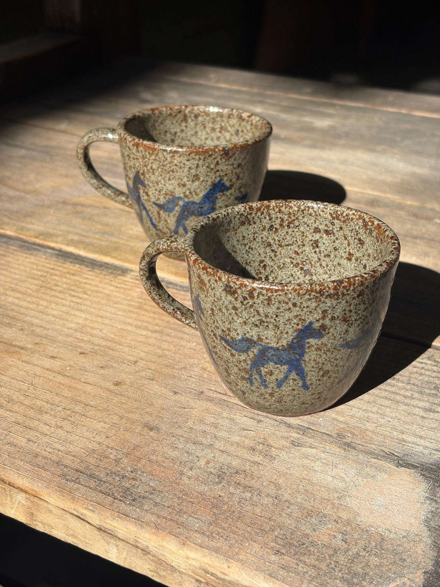 Running Horses espresso mug set