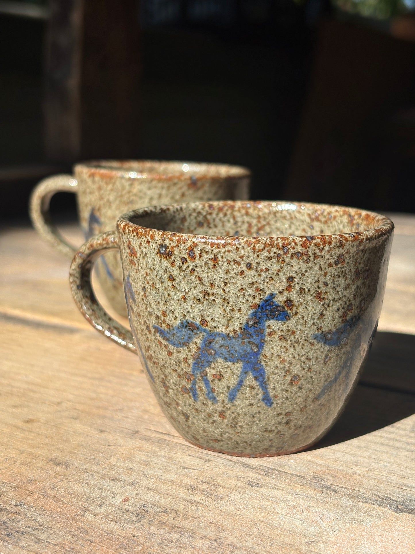 Running Horses espresso mug set