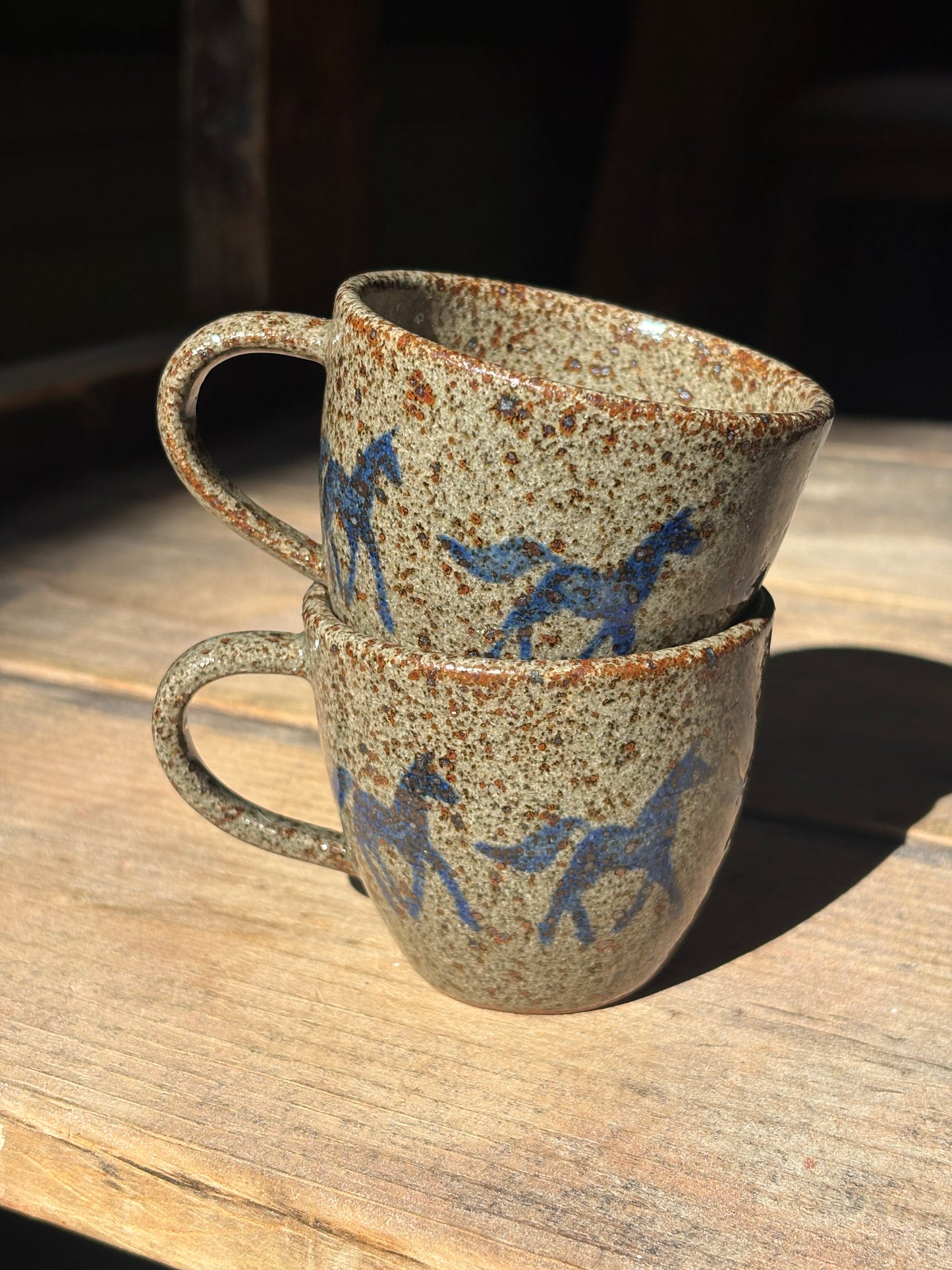 Running Horses espresso mug set