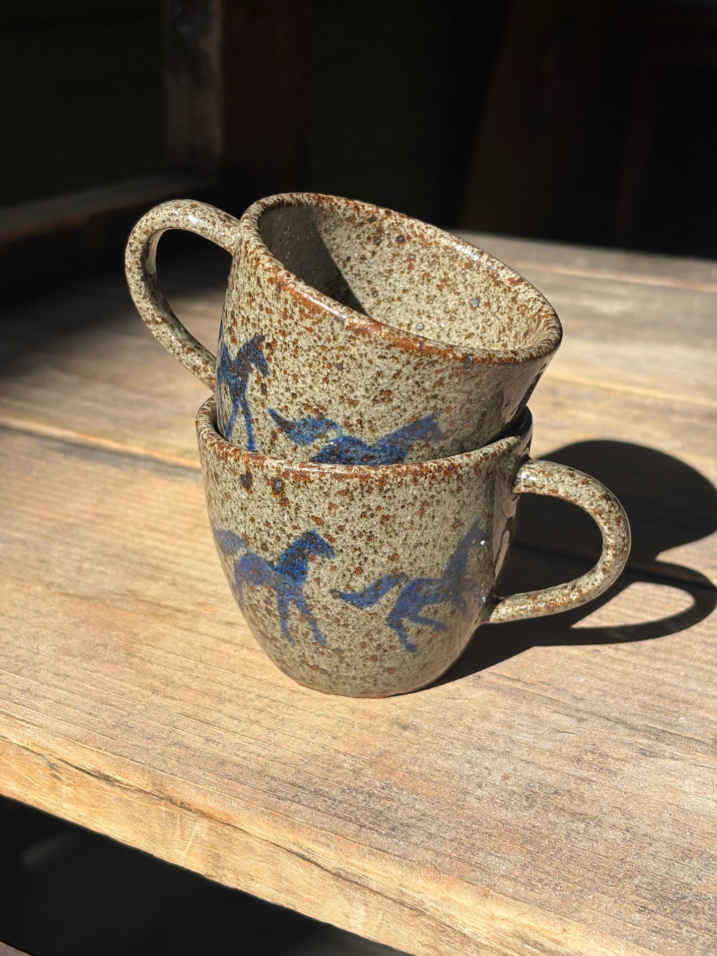 Running Horses espresso mug set