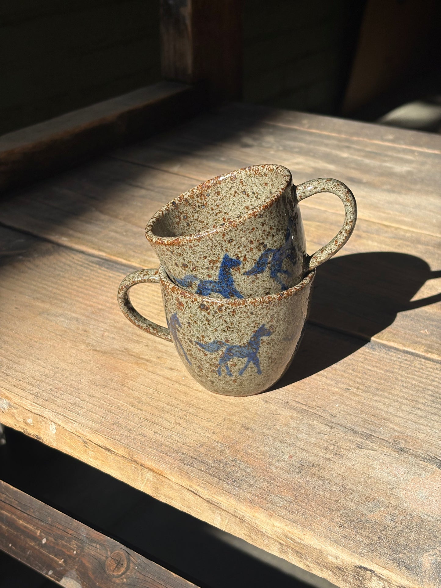 Running Horses espresso mug set