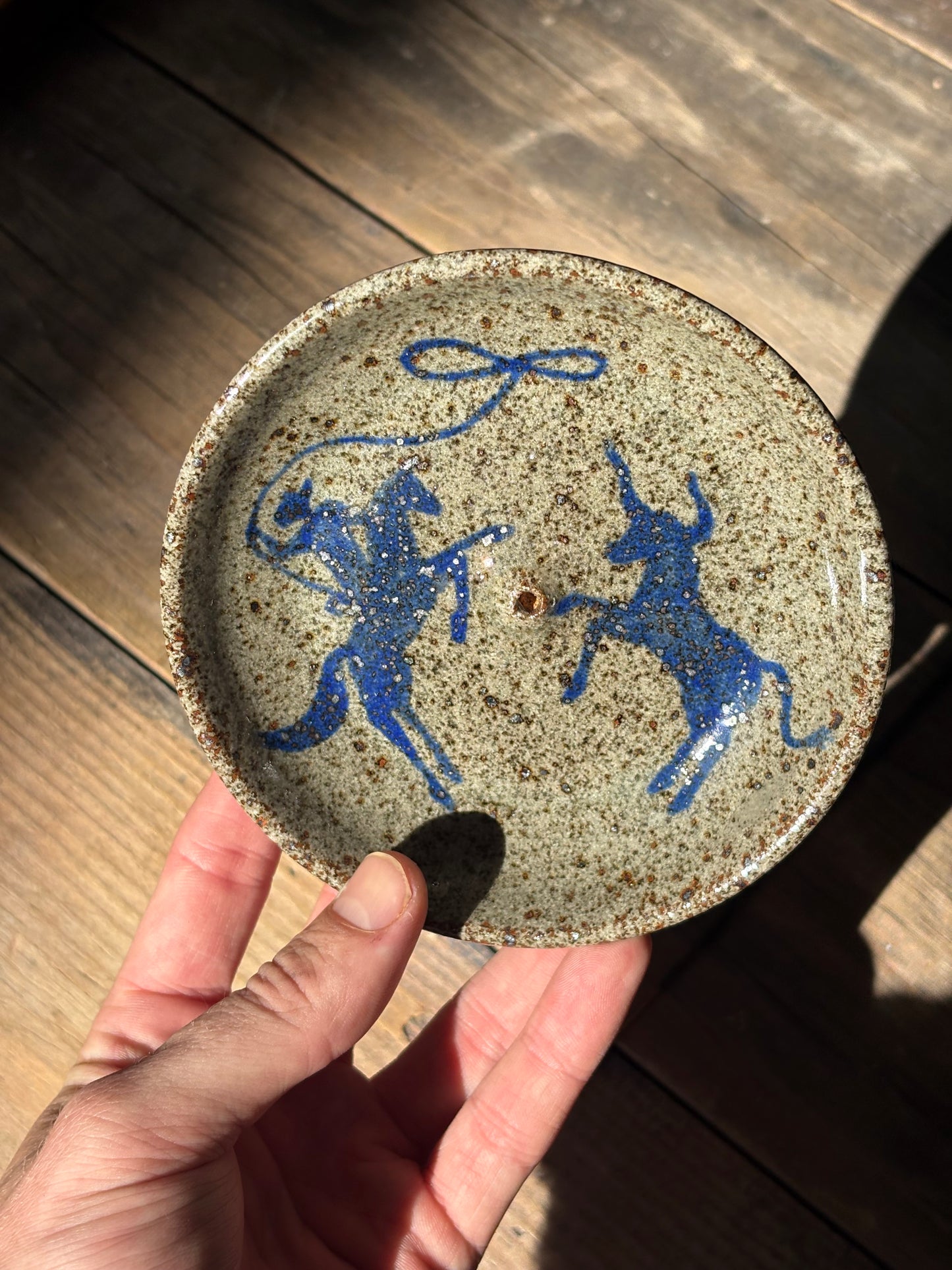Lassoing Cowboy and Bull incense holder