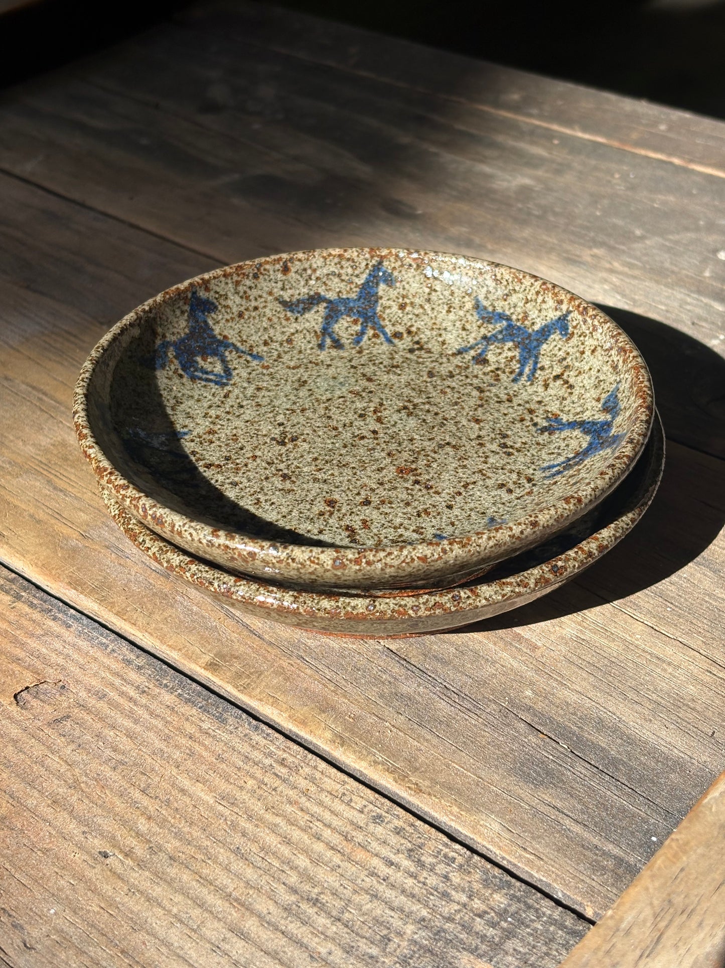 Running Horses catchall plate set