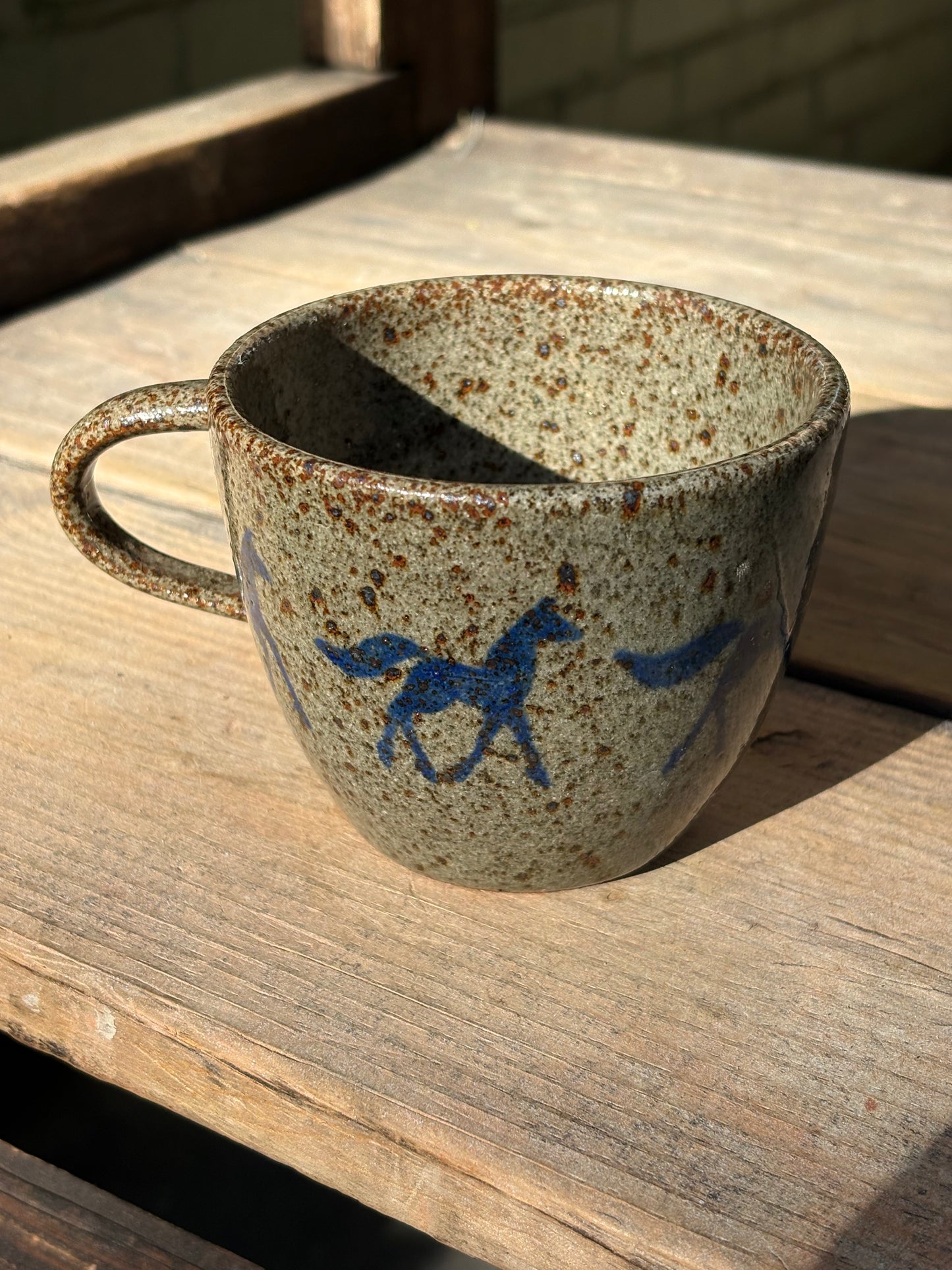 Running Horses wide mug