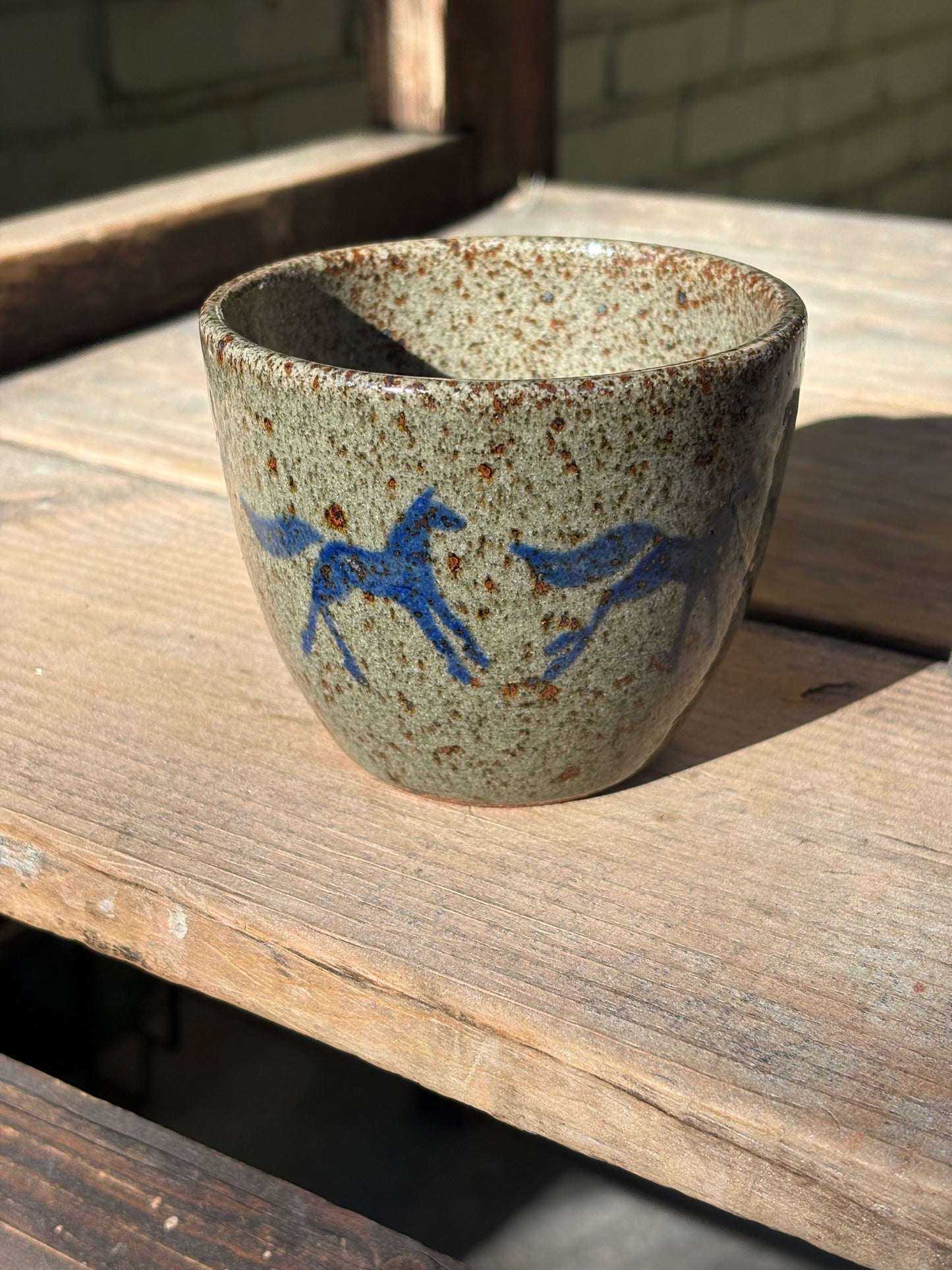Running Horses wide mug