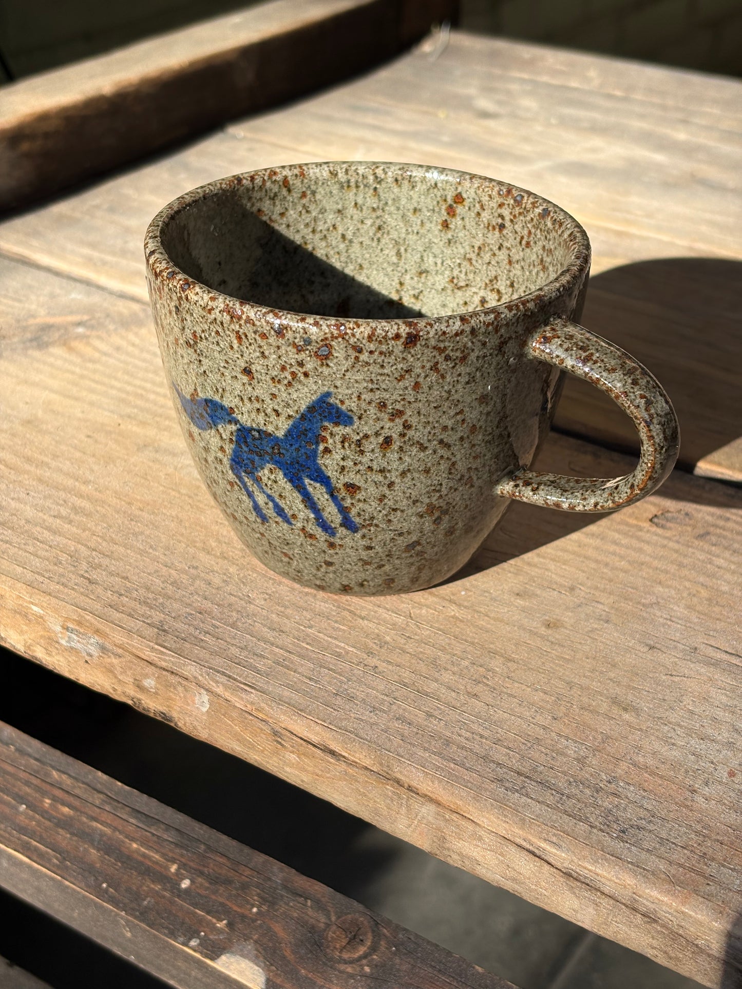 Running Horses wide mug