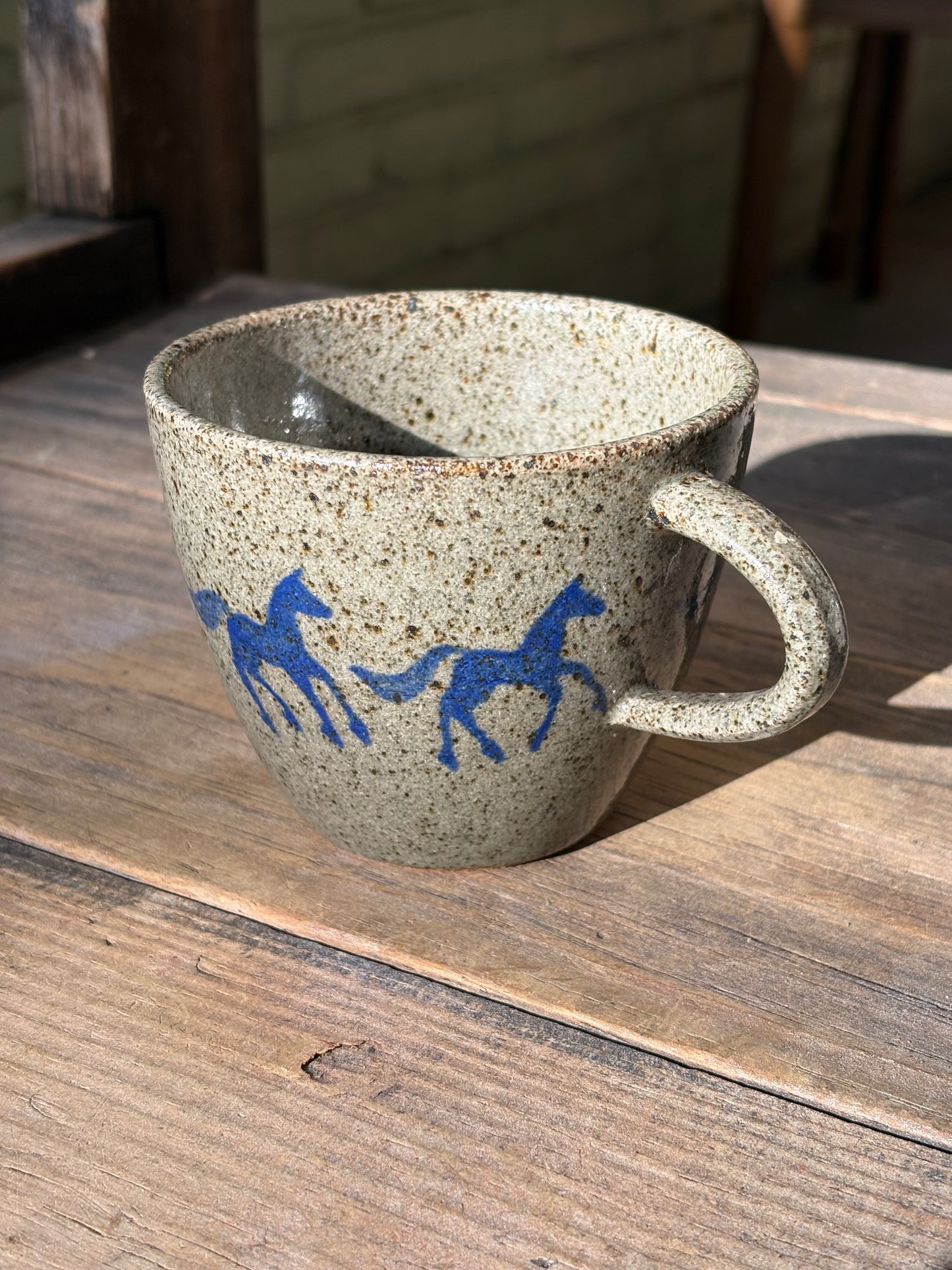 Running Horses wide mug