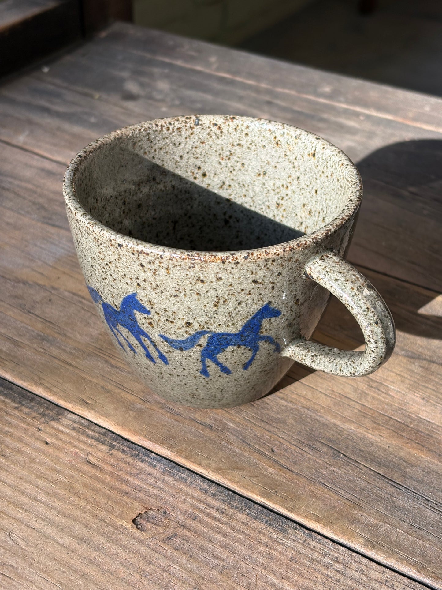 Running Horses wide mug