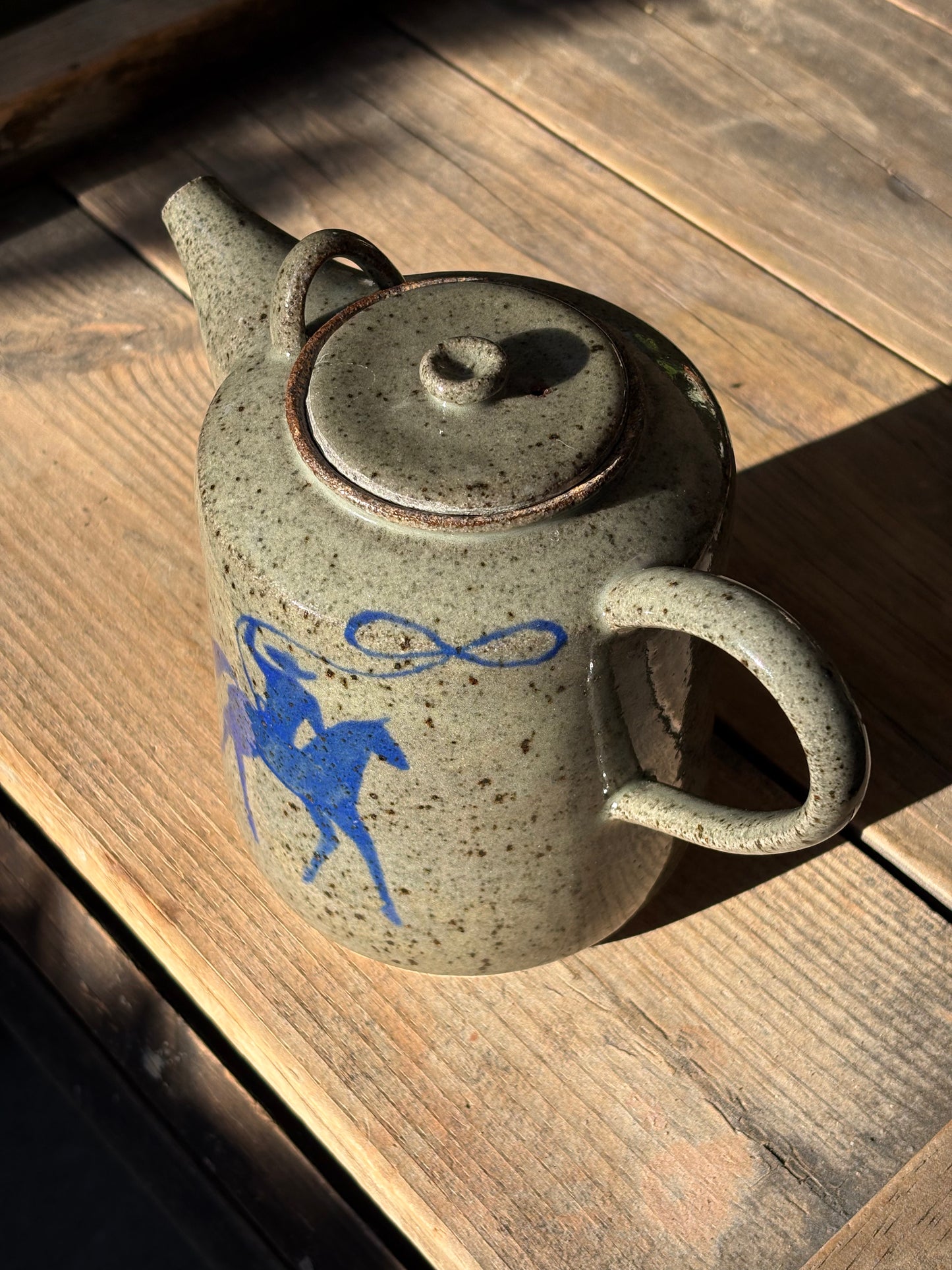 Lassoing Cowboy and Bull teapot