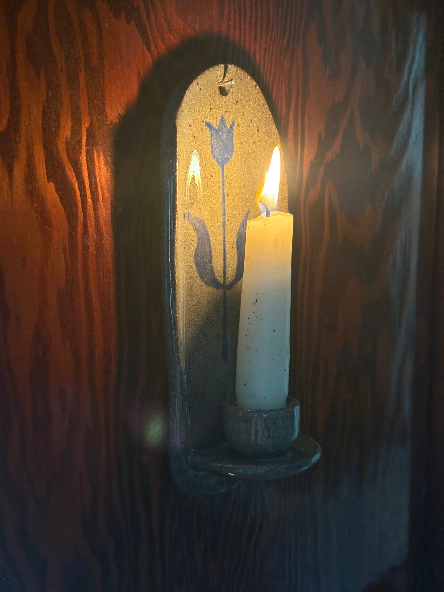 Tulip candle sconce set