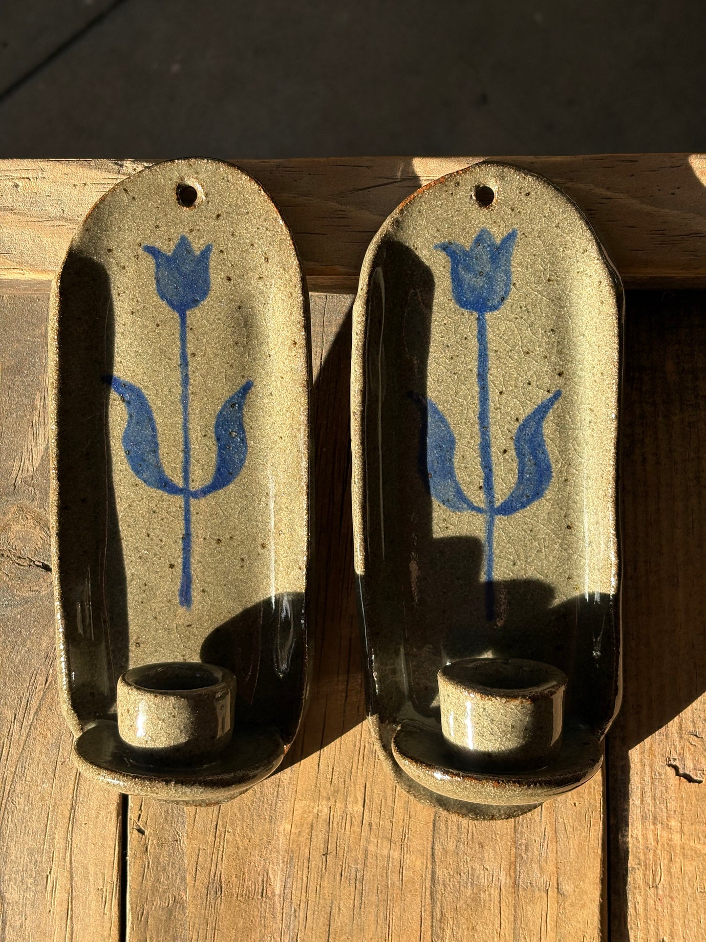 Tulip candle sconce set