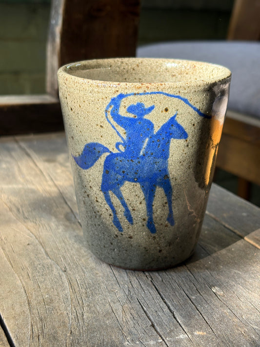 Lassoing Cowboy and Bull cup